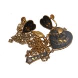 A Japanese Komai pendant and matching earrings