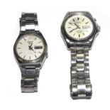 Two stainless steel gentlemen's Seiko wrist watches