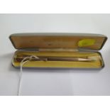 A 9ct gold Yard-O-Led propelling pencil, with engine turned decoration and engraved name, cased,