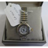 A lady's Dunhill bi-metal quartz wristwatch, cased