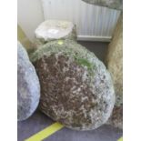 A staddle stone, in two parts, top 50 cm diameter, base 49 cm high