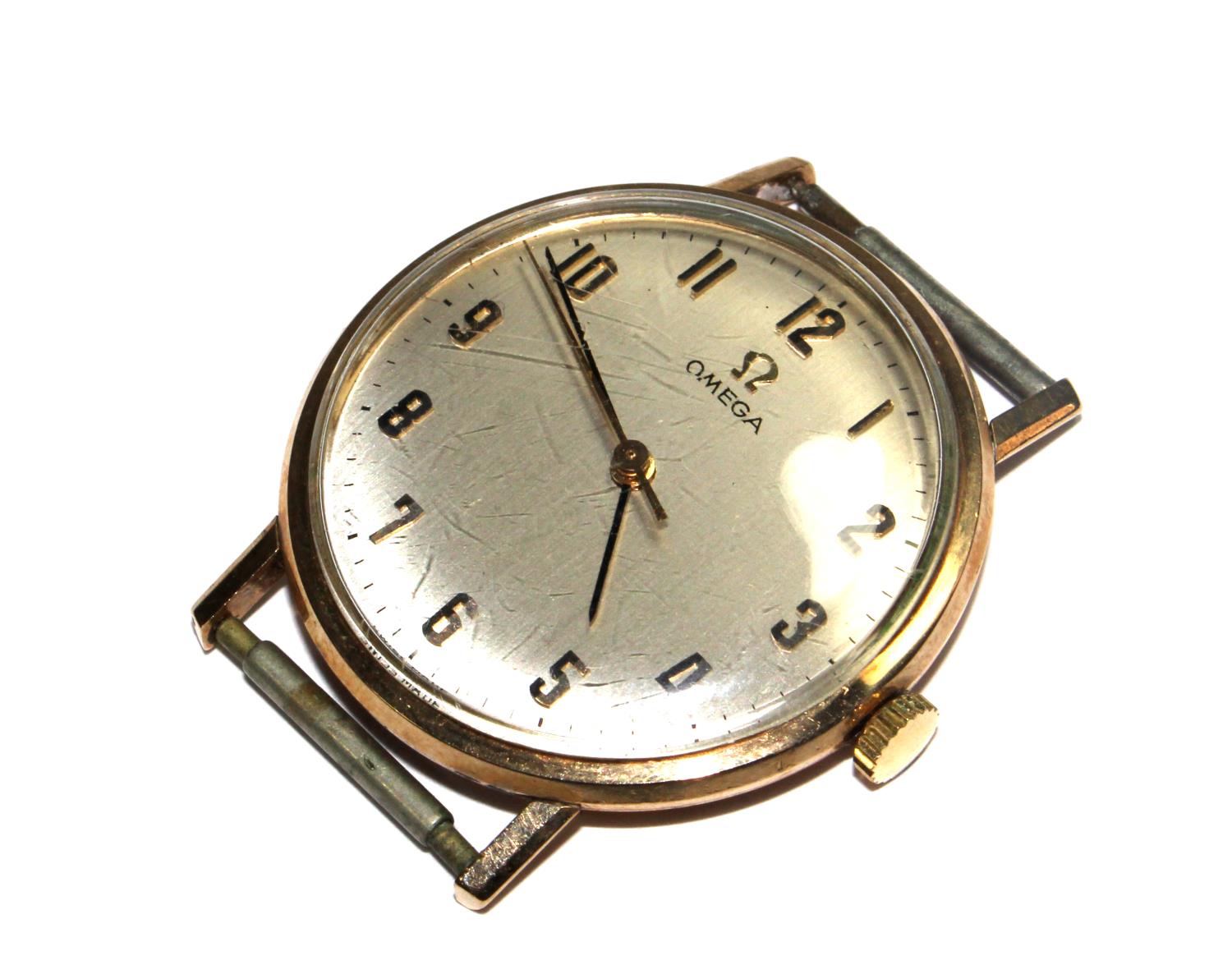 An Omega Gentleman's wristwatch with Arabic numerals, no strap