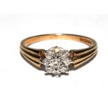 A single stone diamond ring set in 9 carat gold