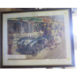 After Terence Cuneo Jaguar Pit Stop for the winning car, Le Mans 1953 Signed limited edition print