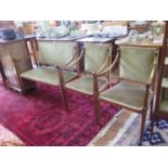 An Edwardian mahogany and satinwood crossbanded two seat settee and two matching chairs, with