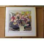 After Beryl Cook 'Party Girls' limited edition print signed and numbered 90/650 in pencil 50 x 54 cm