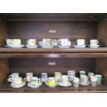 A large collection of cabinet cups and saucers, including Royal Worcester, Noritake, Wedgwood,