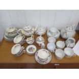 A Spode Chinese Rose part Tea Service, and a Haviland Limoges tea service with six cups and saucers