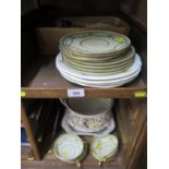 Copeland Spode tablewares with green swag decoration, retailed by Thomas Goode, other tablewares