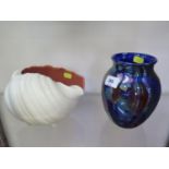 A Poole Pottery twintone C95 large shell, and a late 1990s 'Cosmic' pattern vase (2)