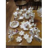 A Royal Albert Old Country Roses tea service, with eight cups, saucers and side plates, teapot and
