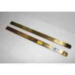 Two brass folding 24-inch gauges or rules, one by Smallwood of Birmingham, the other by Rabone and