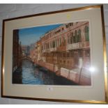 After Frances St. Clair Miller Fondamenta Zen, Venice limited edition aquatint print signed and