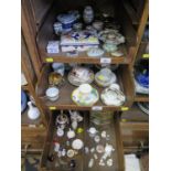 A small collection of cabinet cups and saucers, a commemorative heart shape box for Govier's of