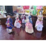 Royal Doulton Figures - Valerie HN 2107, Cissie HN 1809, Boy from Williamsburg HN 2183, and Debbie