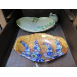 Two Carlton ware dishes/bowls and a small Crown Devon vase