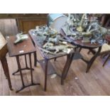Three window tables, three occasional tables and two chairs, as found (8)