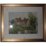 Marc Willy Lott's Cottage, Flatford, Suffolk watercolour signed 31 x 40 cm