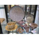 Vintage plastics: Urea Formaldehyde speckled and mottled wares including Seaforth circular tray 30cm