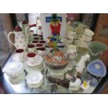 A Susie Copper red feather coffee service, a Wedgwood Devon Sprays part tea service, a Murano