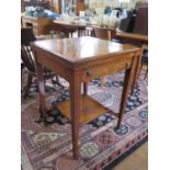 An Edwardian inlaid rosewood envelope table, the top with vases and scrolls over a baize lined