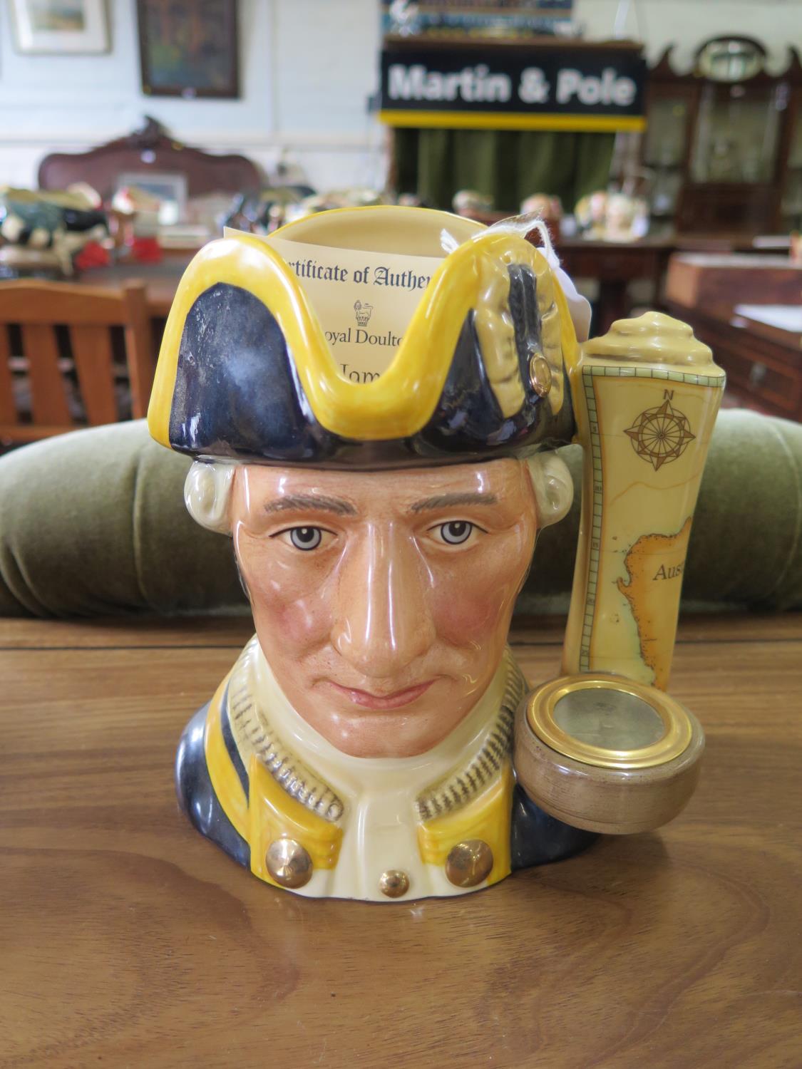 A limited edition Royal Doulton character jug of Captain James Cook (D7077), numbered 351, with