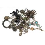 A collection of jewellery to include watch, pendants, necklaces, and other items