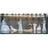 A collection of seven Spanish porcelain figurines from various factories