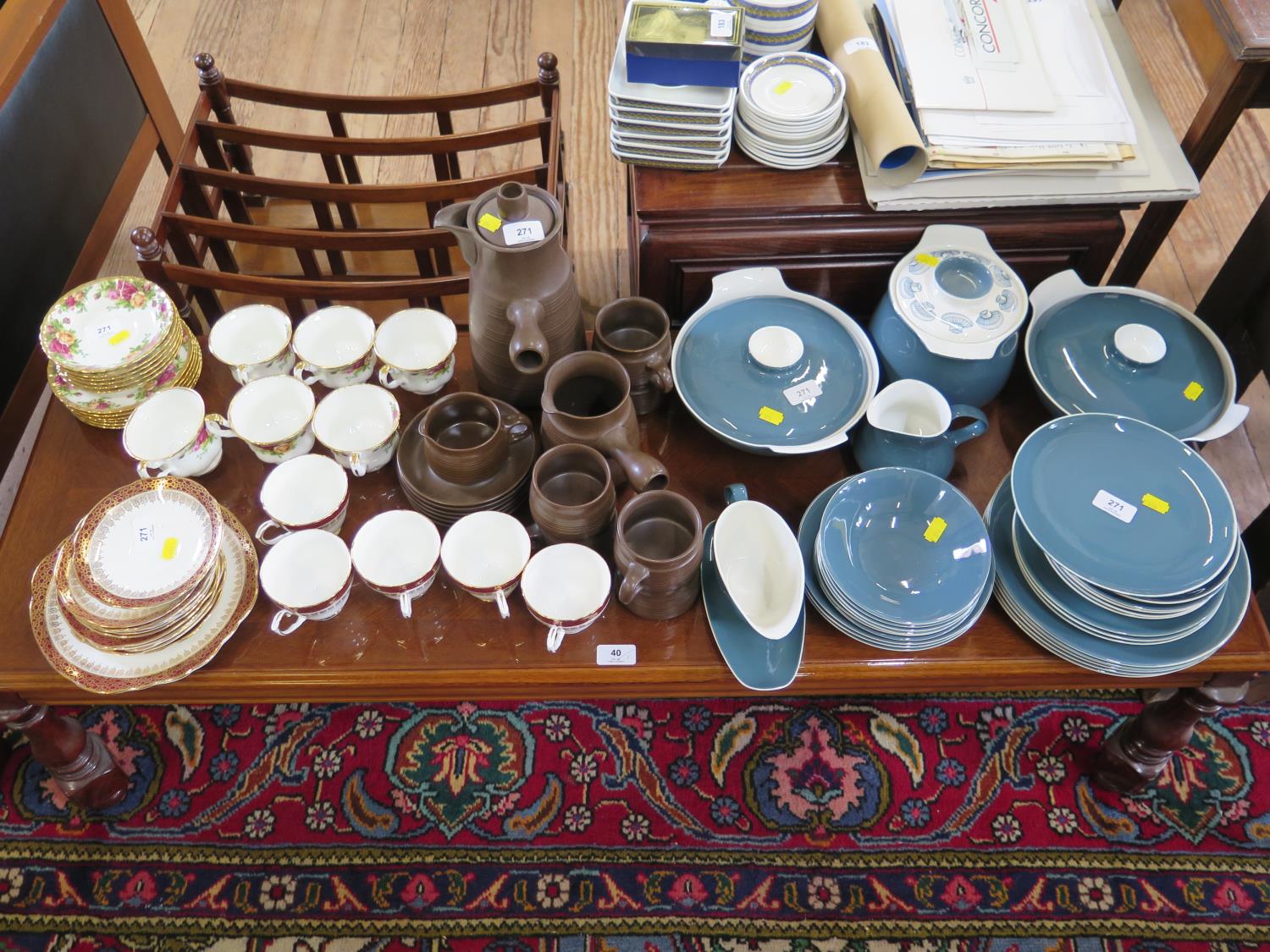 A Royal Albert Old Country Roses tea set comprising six cups, saucers and side plates (seconds), a