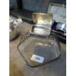 A rare and unusual 925 silver combined vesta and glass ashtray, as found