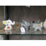 A pair of 1950s Weatherby Dumbo elephants together with a Wedgwood unicorn works elephant and a