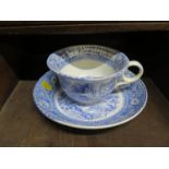 A Rowland & Marselles joke oversize cup and saucer 'Auld Lang Syne' circa 1910, with printed tower
