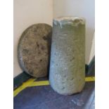 A concrete staddle stone, with domed top, 46 cm diameter, approx. 63 cm high