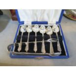 Two sets of six EPNS coffee spoons