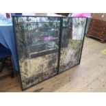 A pair of mirrored panels, printed with a fern design, 90 x 60 cm (2)
