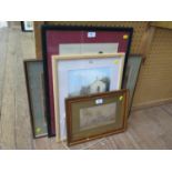 L.E. Jeffrey Furness Abbey watercolour signed 13 x 22cm and three other pictures including a