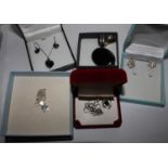 A small collection of modern jewellery to include some silver, all in boxes