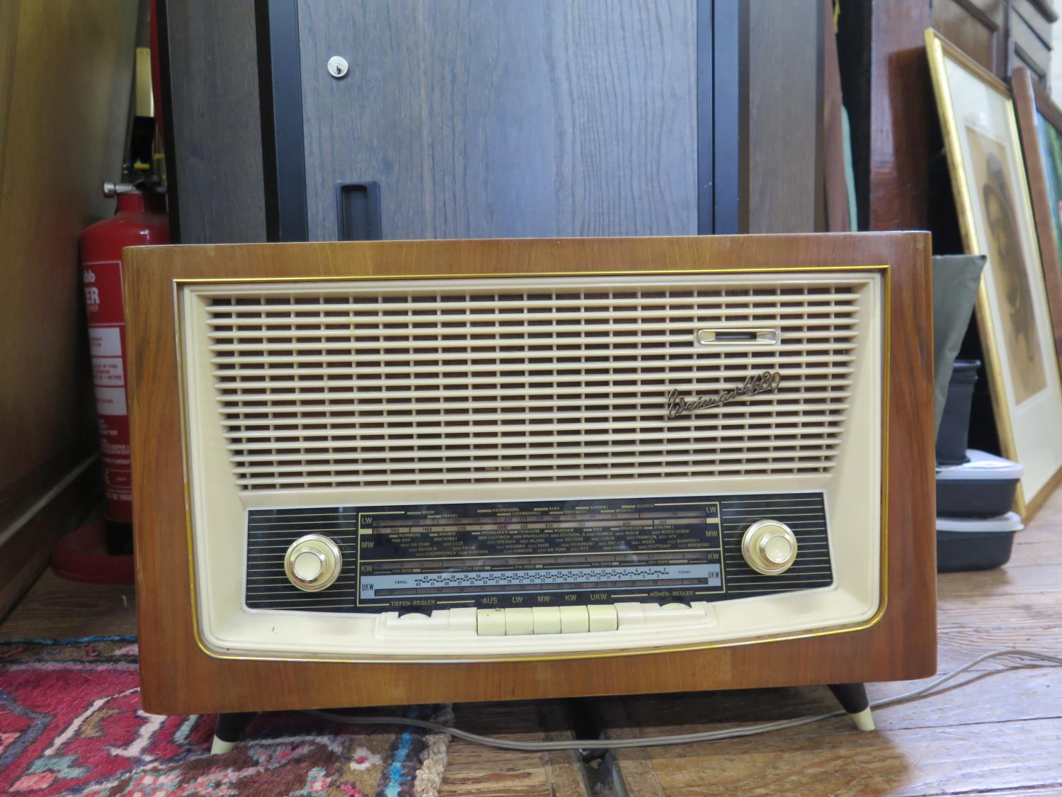 A Weimar 4680 radio in a walnut case