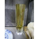 A Murano Sommerso graded colour glass vase hexagon shape, 1960's, 25 cm high