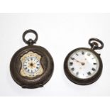 Two lady's vintage silver fob watches
