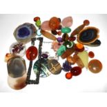 A collection of polished agates and semi precious stones