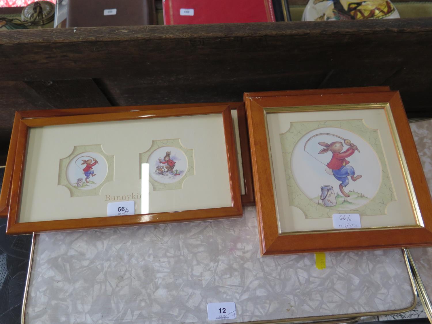 Four Bunnykins framed and mounted prints, 15 x 30cm and 19cm square (4)