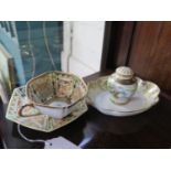 A Noritake cup and saucer together with a shallow dish and a small sander pot