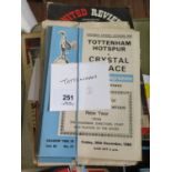 Football Programmes: First Division programmes for Tottenham Hotspur, Chelsea, Arsenal, West Ham