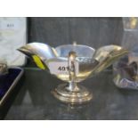 A Victorian Sterling silver double lipped sauce boat. Thomas Bradbury & Sons, London 1895. Quite