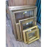 Seven various giltwood picture frames, various sizes, largest 52 x 63 cm (7)