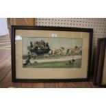 After Cecil Aldin The Oxford Coach 1830 colour lithograph 40 x 60 cm