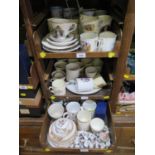 A large collection of Commemorative wares, including mugs, saucers, plates and thimbles, some