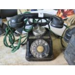 A Danish Kjobenhavns telefon desk telephone, black metal case, 1930s