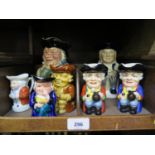 Seven various pottery Toby jugs including Sylvac, Tony Wood and Dartmouth Pottery (7)